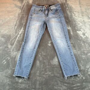 Wit & Wisdom Women's Jeans Size 2 Raw Hem Distressed Mid Rise